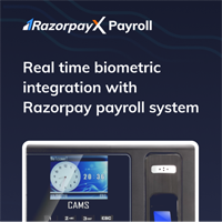 <p>This module enables the integration of your biometric device with <a href="https://razorpay.com/payroll?r=cams" alt="cams biometric integration with razorpay payroll system">Razorpay's  Payroll Software</a>. Once the service is purchased, you need to share the serial number of your biometric device with Razorpay for the integration to take place seamlessly.
</p><p>
In addition to the biometric integration, this module automatically adds Attendance and Management API Activation and Yearly License to ensure smooth functioning. If you have any queries related to Razorpay, you can contact their customer support team for assistance.

</p><p>Overall, this module simplifies the attendance tracking and payroll process for businesses using biometric devices and Razorpay's payroll software.
</p> 