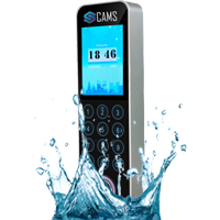 CAMS : Waterproof{WIFI Enbaled Fingerprint Time Attendance and Access Control System,
Highly elegant design, with touchpad and very lightweight device. It supports fingerprint, card, and password. It has 2' inch TFT with clear workflow menu options. It is a suitable access control device for good looking office. It is IP67 waterproof device. It has inbuilt WIFI
<br><br>
The device/clock supports a fingerprint/card exit reader and push-button for the exit. It is a high-end model and comes with the lowest price in the global industry with such features.

<br><br><b>Note:</b>It supports numerical user id while adding the user in the device. no break in/out support. The supported exit reader is <a href="https://camsunit.com/product/CAMS-RC12-fingerprint-card-exit-reader-rs485.html" alt="Fingerprint Exit Reader"> RC12 Exit Reader</a>. 

<br><br> One of the following automatic punch state can be set
<ul>
<li>1. Treat all the Punches as IN</li>
<li>2. Treat all the Punches as OUT</li>
<li>3. Treat first entry as IN, next as OUT, and next as IN and next as OUT and etc.</li>
<li>4 Treat first entry as IN, and rest of the entries as OUT</li>
</ul>
<br><br><p> Do you like to link this device with your own web application? <a href="https://camsunit.com/application/biometric-web-api.html" rel="Biometric API, Web API for Biometric Attendance">Click Here for WEB API Documentation</a> 
<br>
<iframe width="100%" height="100%" src="https://www.youtube.com/embed/SoaH9DVo4-Q?autoplay=0&mute=1" frameborder="0" allow="autoplay; encrypted-media" allowfullscreen></iframe>

This device comes with LAN+WIFI+Waterproof.
